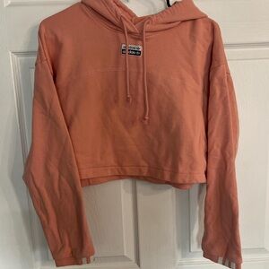 Adidas Pink Cropped Hoodie